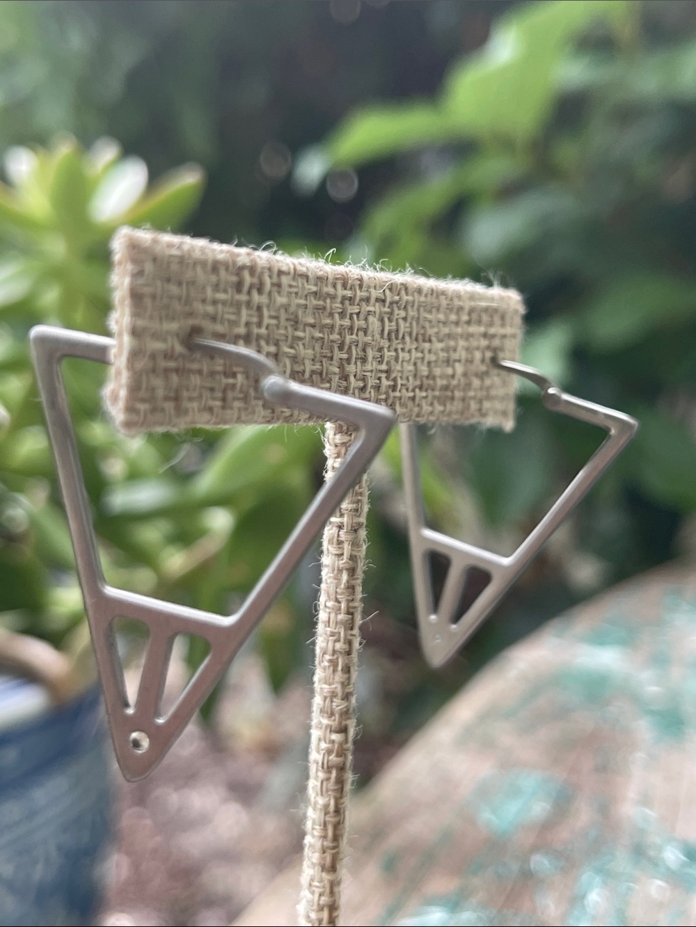 Geometric Triangle sterling Silver Earrings